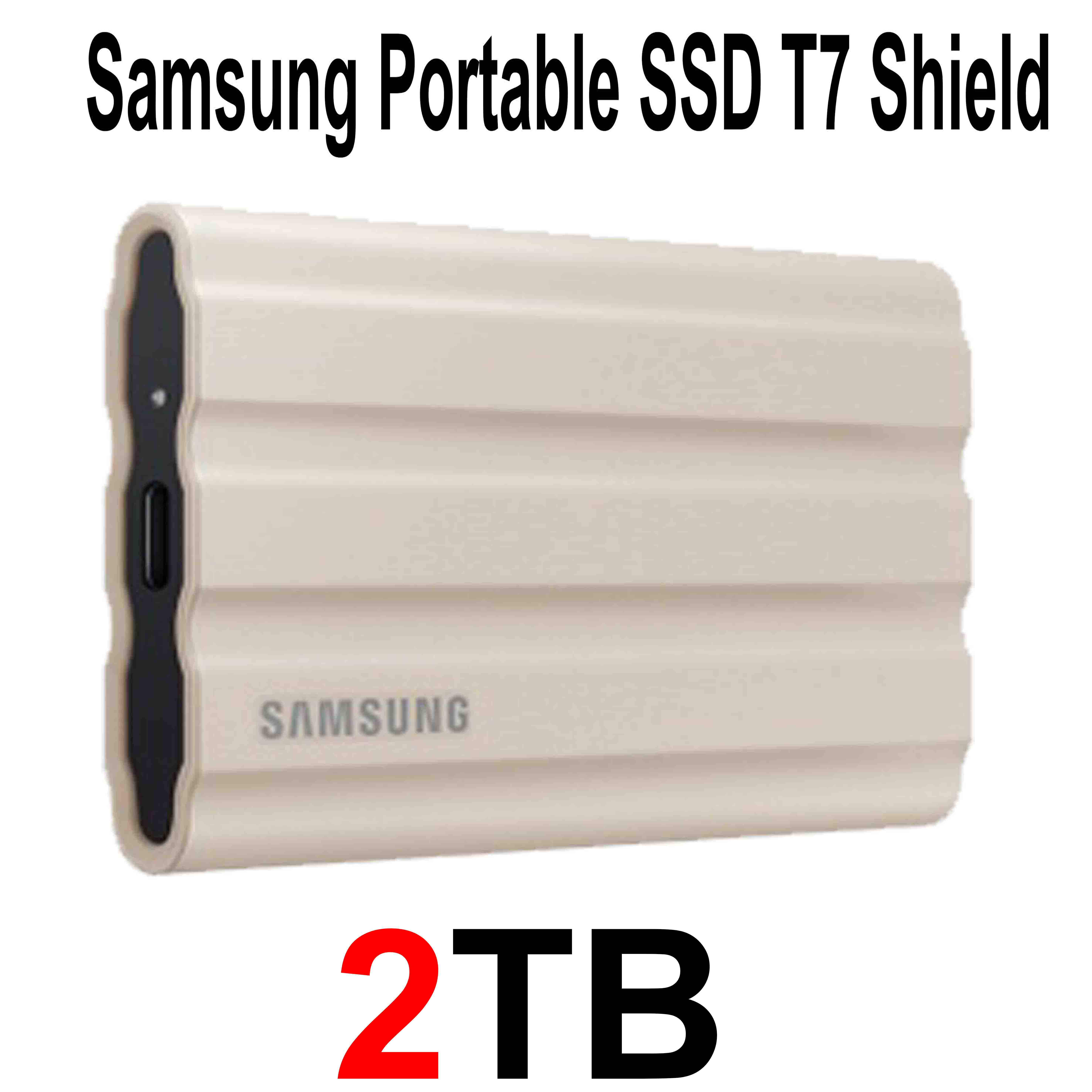 Samsung 2TB Portable SSD T7 Shield USB 3.2, Beige, Beige 
