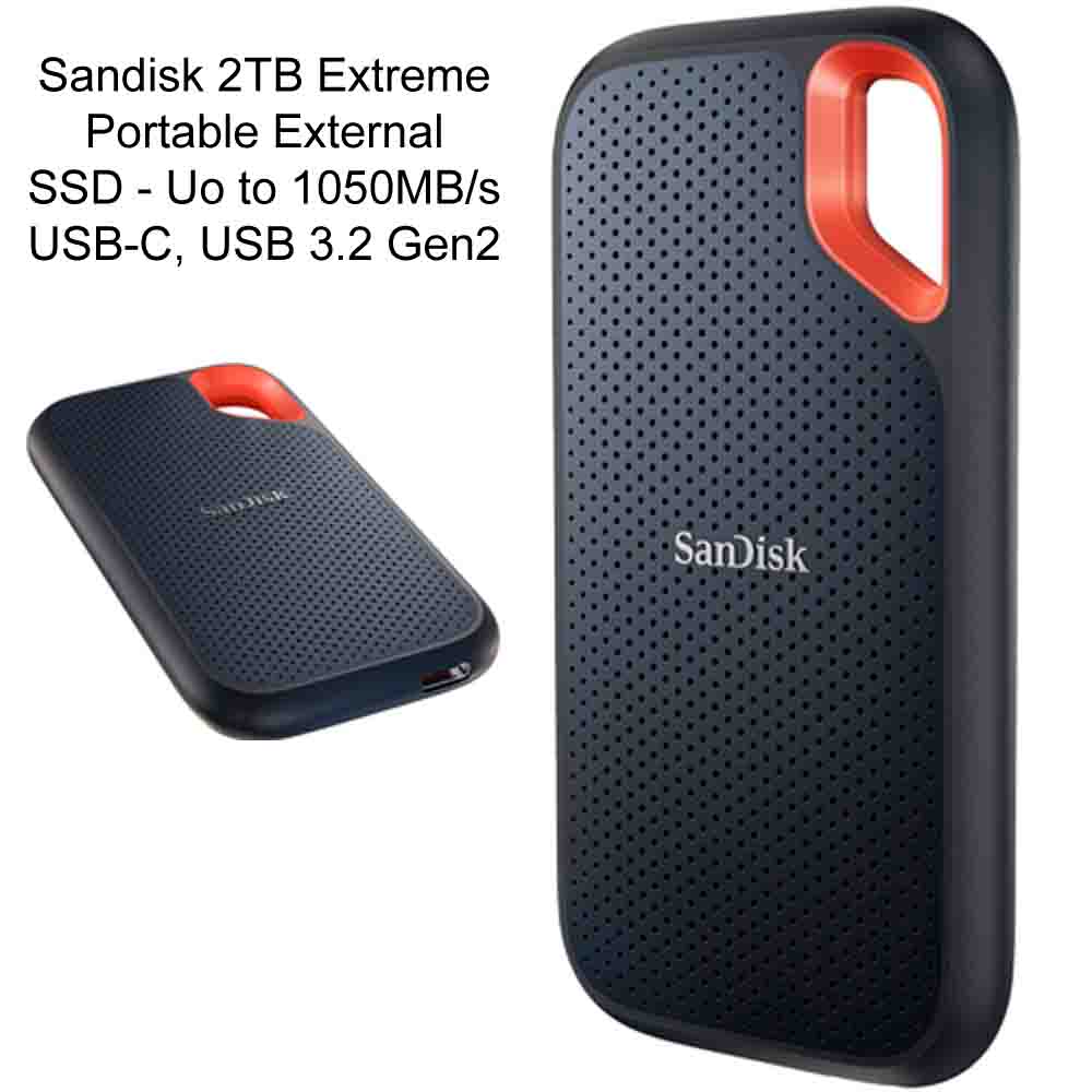 SanDisk Extreme 2TB Portable External SSD V2 (1050 MB/s)